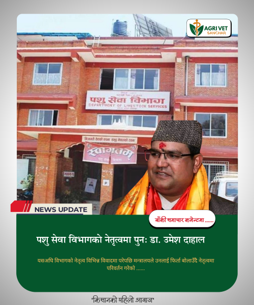 पशु सेवा विभागको नेतृत्वमा पुनः डा. उमेश दाहाल