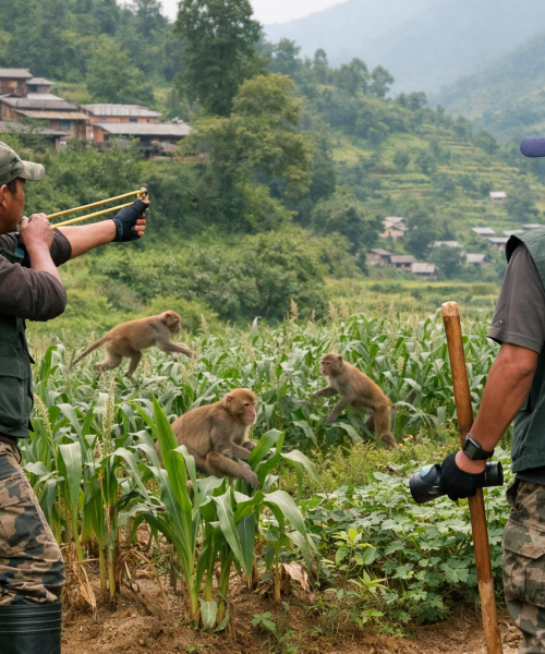 खेती जोगाउन नगरपालिकाको पहल: पाख्रीवासमा ‘बाँदर हेरालु’ परिचालन सुरु