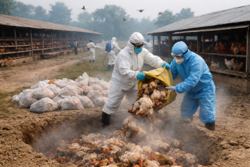 चितवनका दुई फार्ममा बर्डफ्लु संक्रमण देखिएपछि १८ हजार कुखुरा नष्ट: चराबाट फैलिएको आशंका