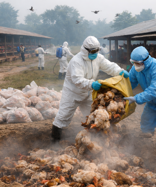 चितवनका दुई फार्ममा बर्डफ्लु संक्रमण देखिएपछि १८ हजार कुखुरा नष्ट: चराबाट फैलिएको आशंका