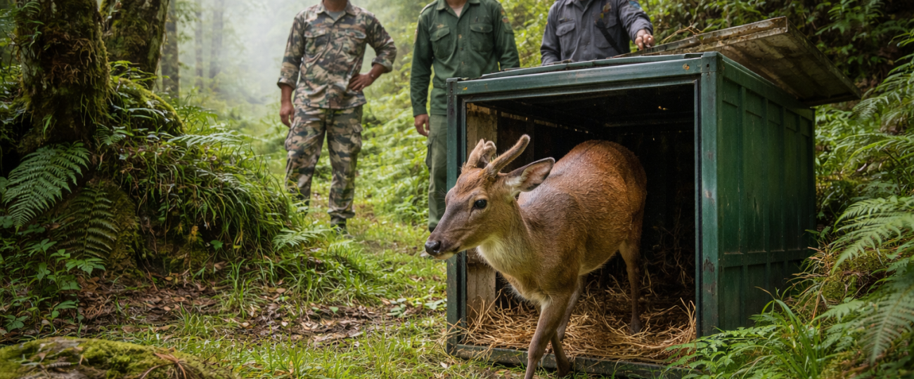 भेडेटारबाट उद्धार गरिएको मृगलाई पुनः प्राकृतिक बासस्थानमा फर्काउने तयारी