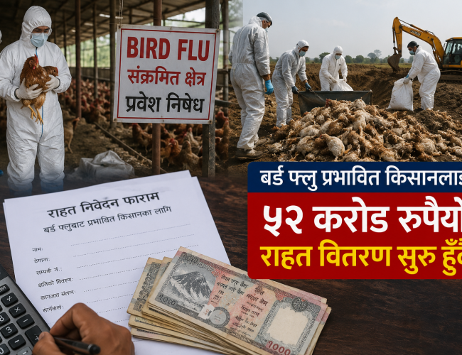 बर्ड फ्लूले डुबायो एक अर्बभन्दा बढीको लगानी:किसानलाई ५२ करोडको राहत वितरण सुरु हुँदै