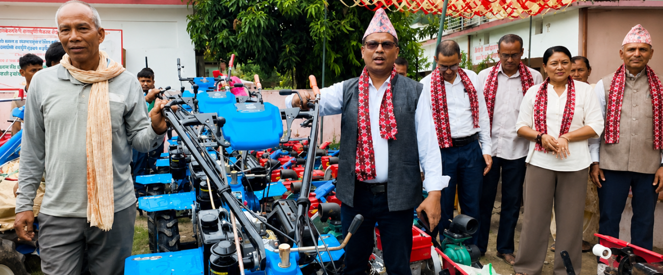 मजदुर संकटबीच आधुनिक मेसिन बन्दै किसानको भरपर्दो सहारा