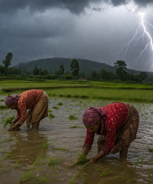 धान रोप्दै गर्दा चट्याङ पर्दा दाङमा तीन जना घाइते :दुईको अवस्था गम्भीर